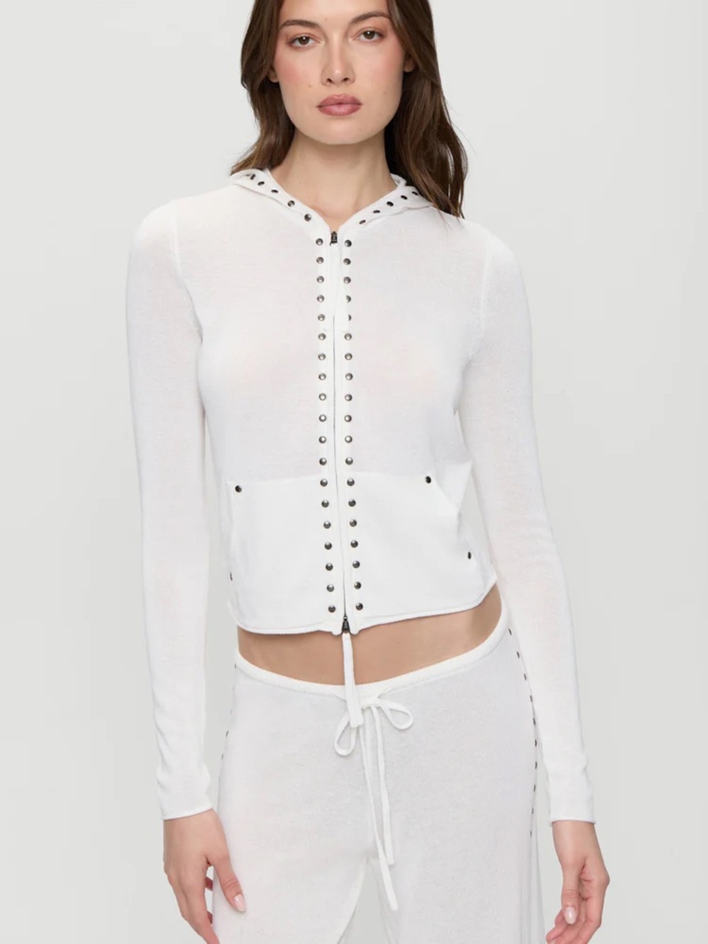 Frankies Bikinis Atlas Zip Up Knit Hoodie and pants